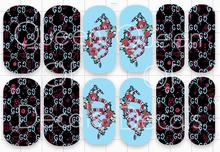 Designer Inspired Navy Graffiti and Snake