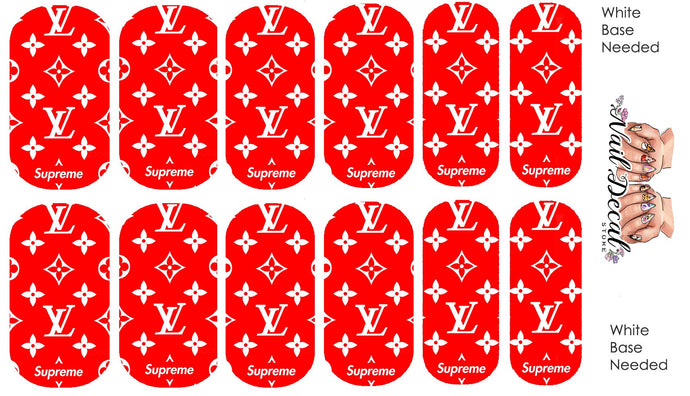 Designer inspired- Red logo print