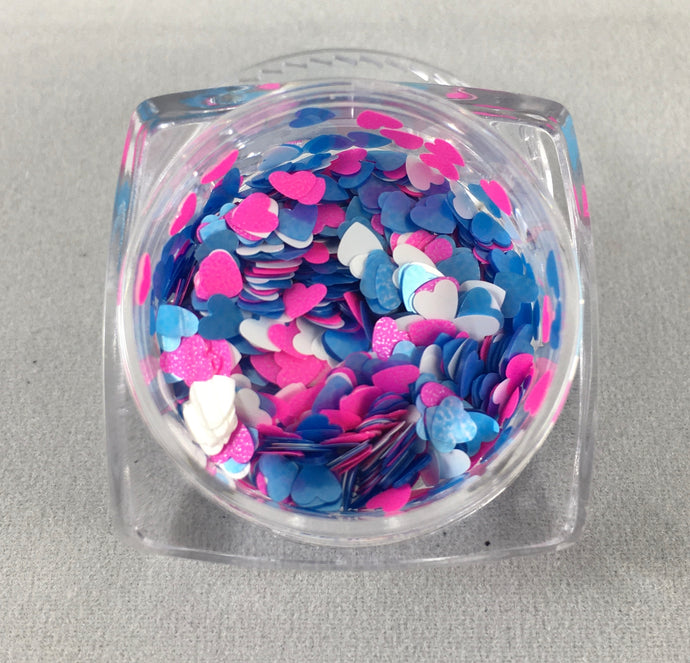 Heart Flakes Pink & Blue