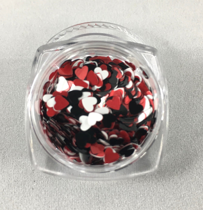 Heart Flakes Black & Red