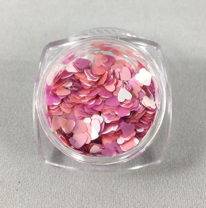 Heart Flakes Pink & White