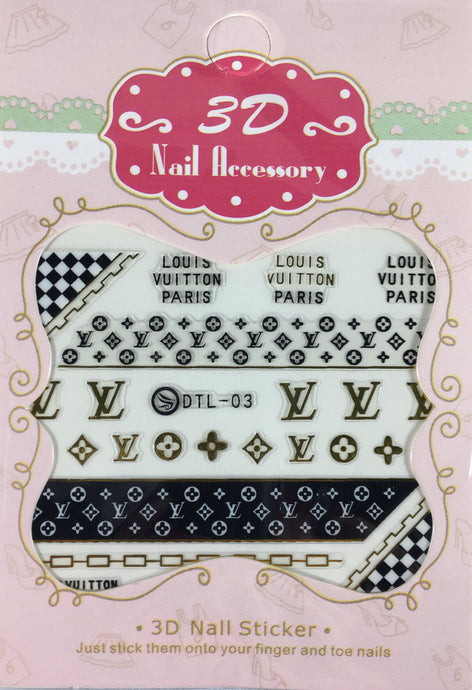 LV 3D Sticker gold small