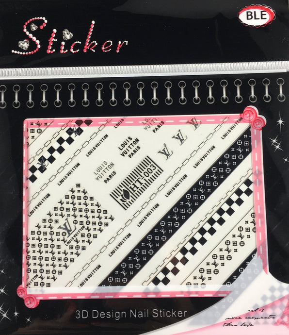 LV 3D Sticker Silver