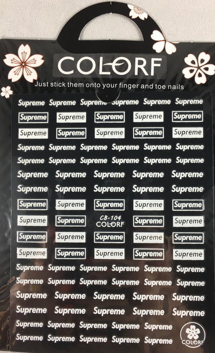 Supreme 3D Sticker White