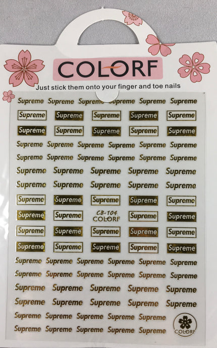 Supreme 3D Sticker Gold