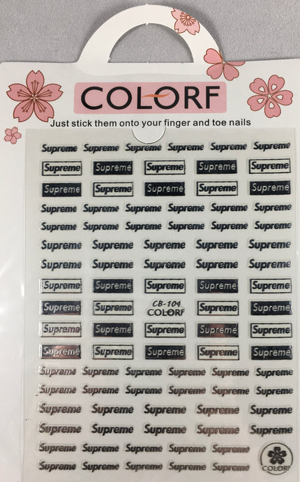 Supreme 3D Sticker Silver