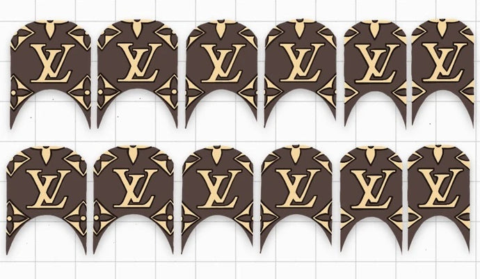 Lv French Brown symbol print