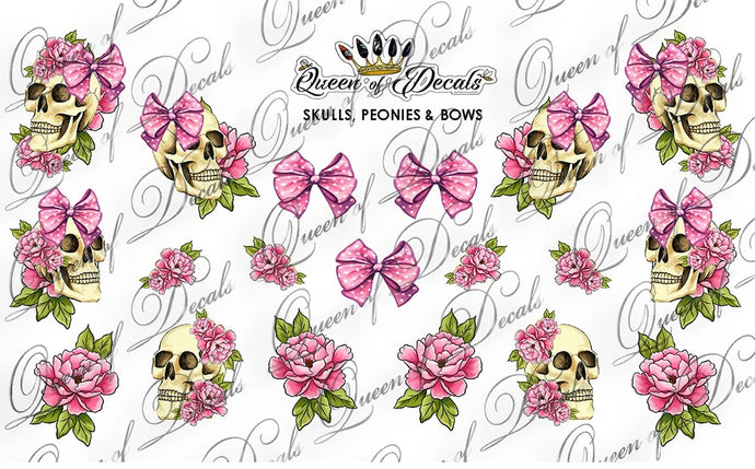 Skull, Peonies & Bows